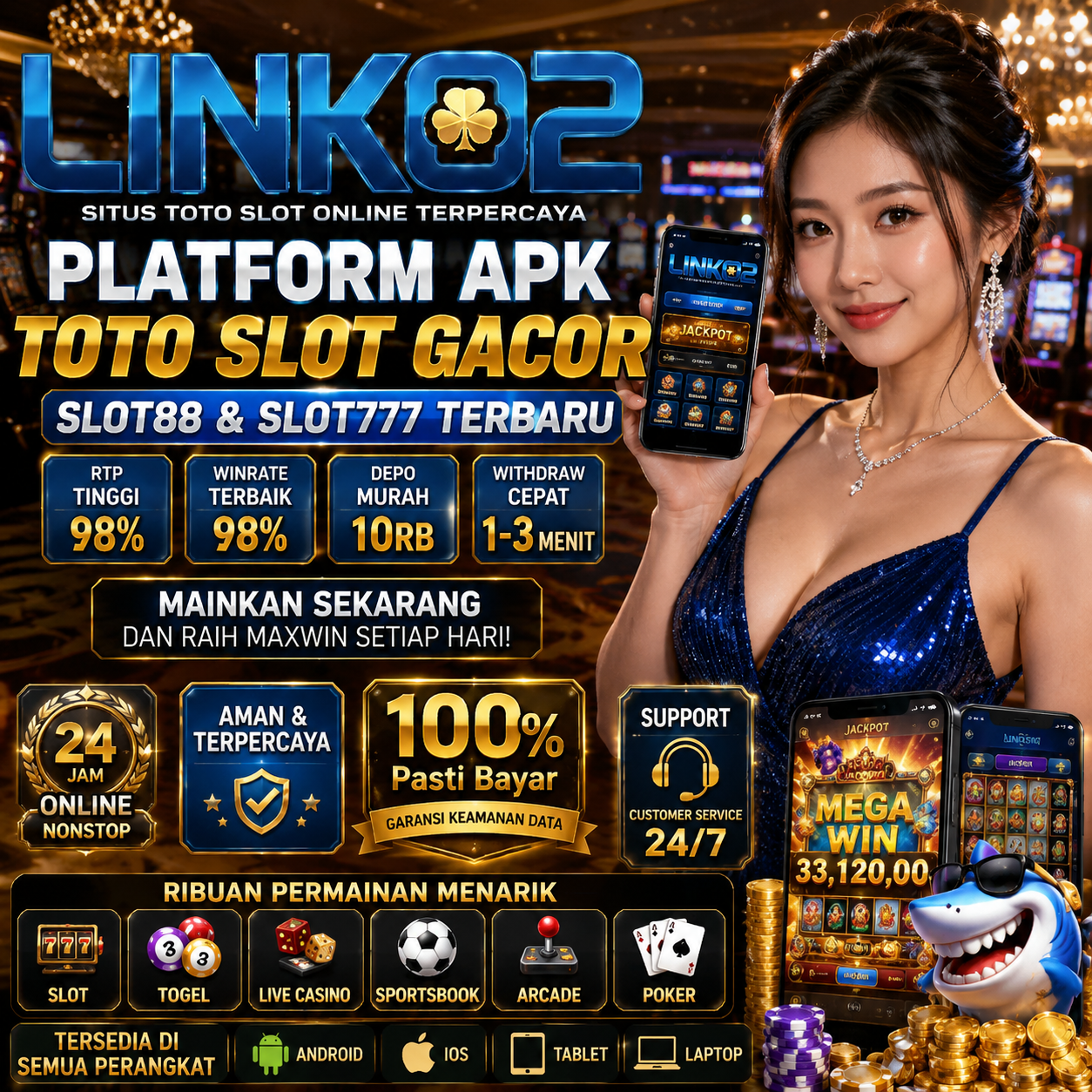 LINK02 Platform APK Toto Slot Gacor Slot88 & Slot777 Terbaru